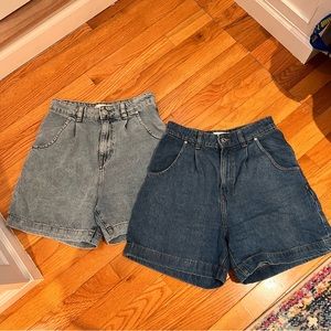 Lot of two Mango denim shorts with pleats on the front. sz 2